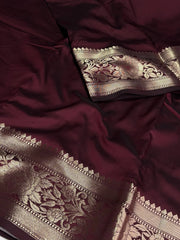 Maroon Cotton Silk Saree