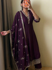 Royal Purple 3pc Anarkali Suit