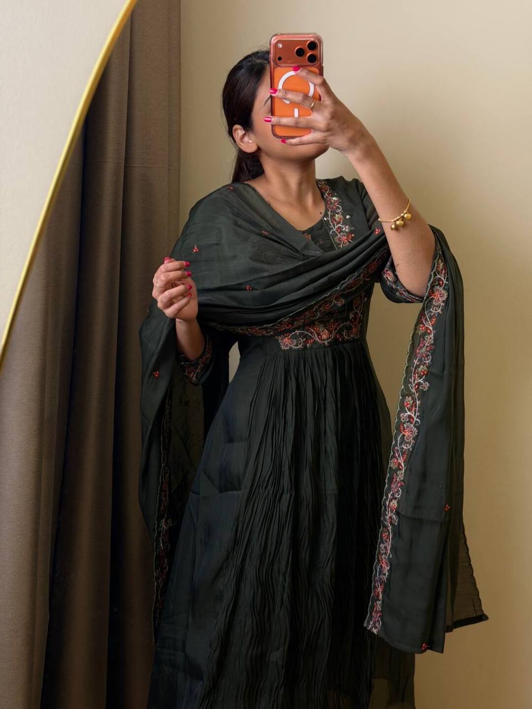 Deep Olive Green 3pc Kurti Suit