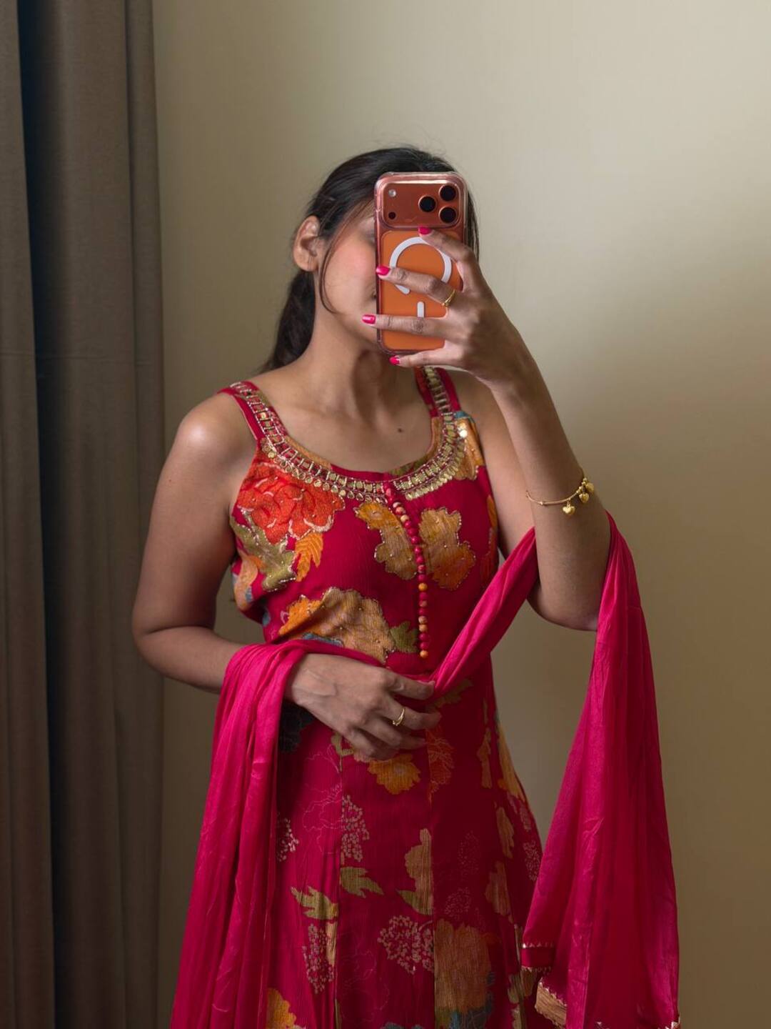 Hot Pink 3pc Kurti Suit