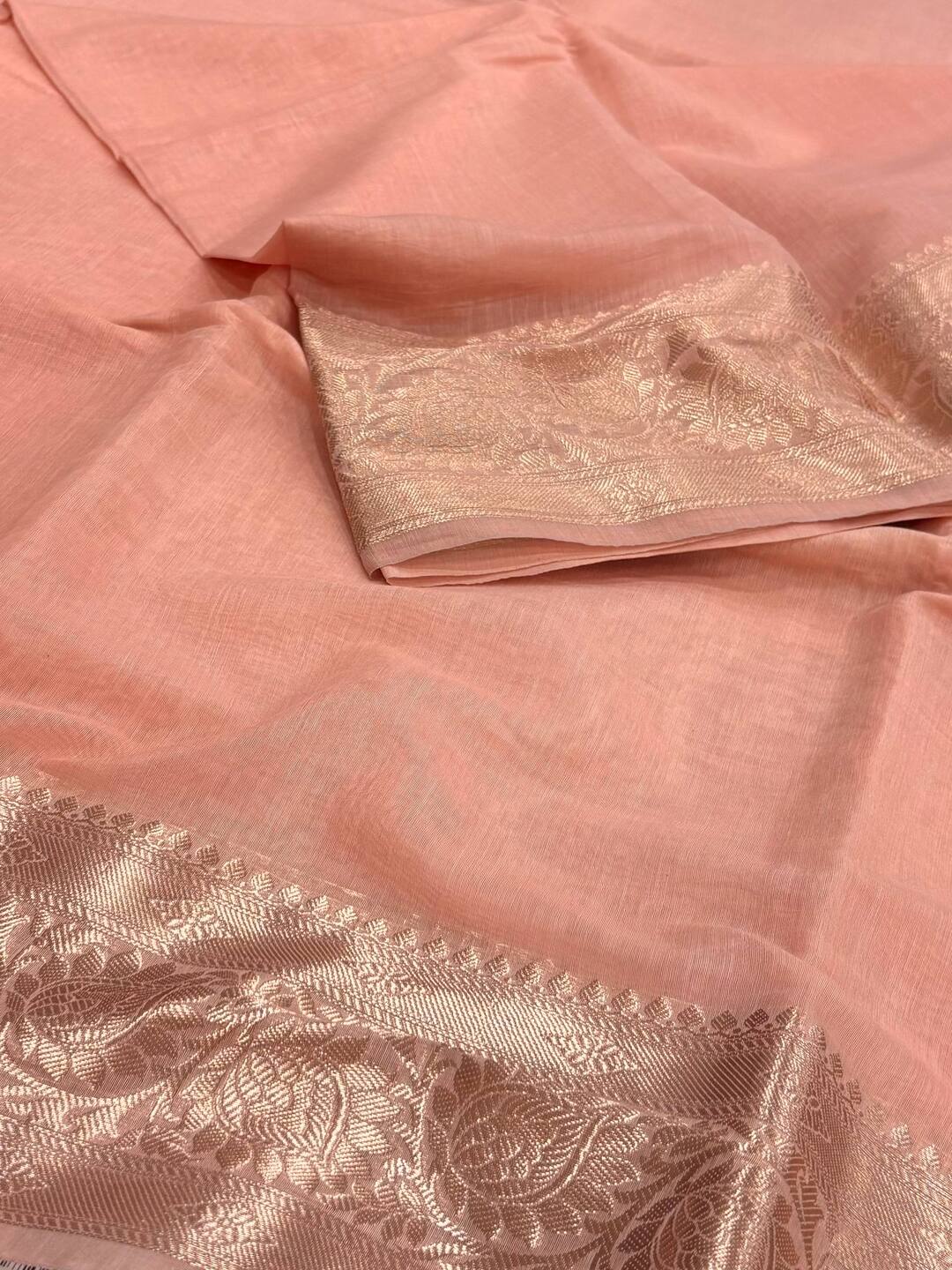 Peach Soft Cotton Saree