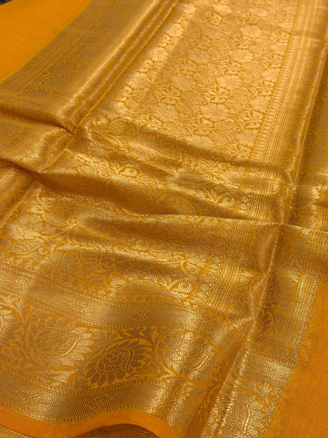Yellow Soft Cotton Saree