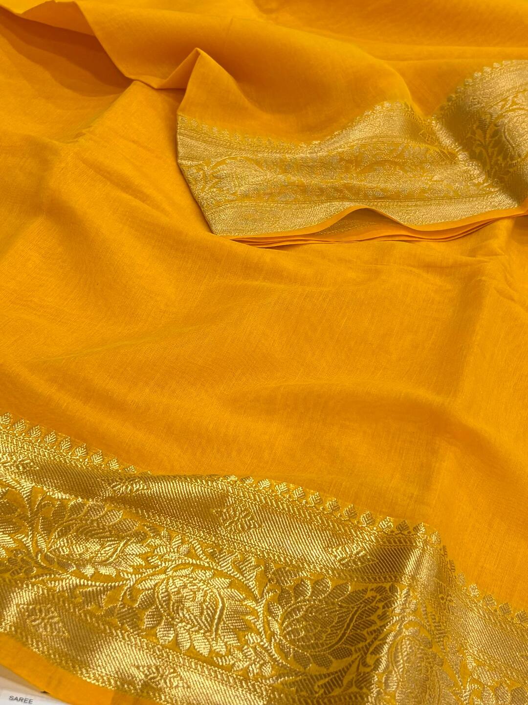 Yellow Soft Cotton Saree