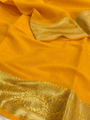 Yellow Soft Cotton Saree