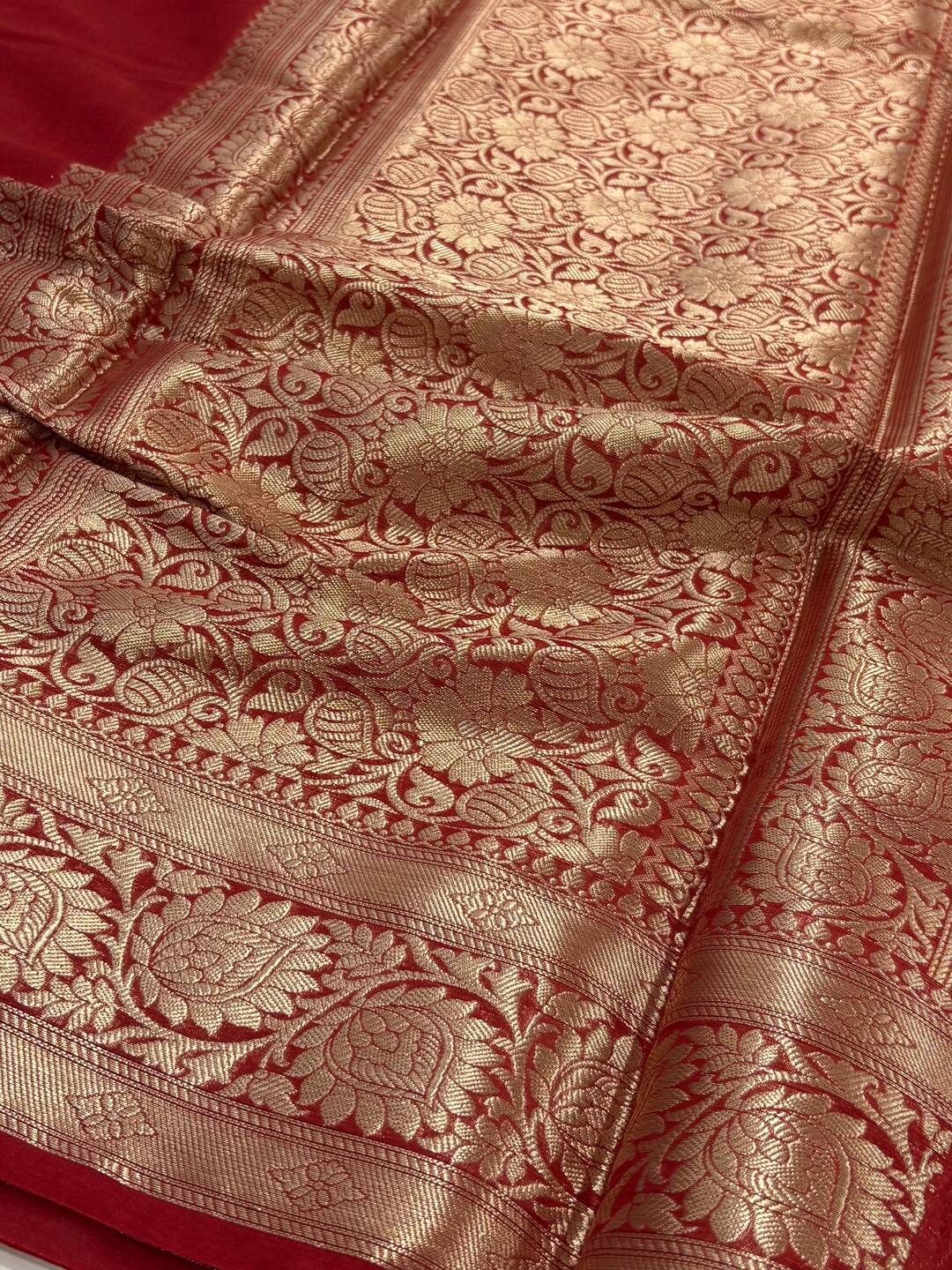 Cherry Red Soft Cotton Saree