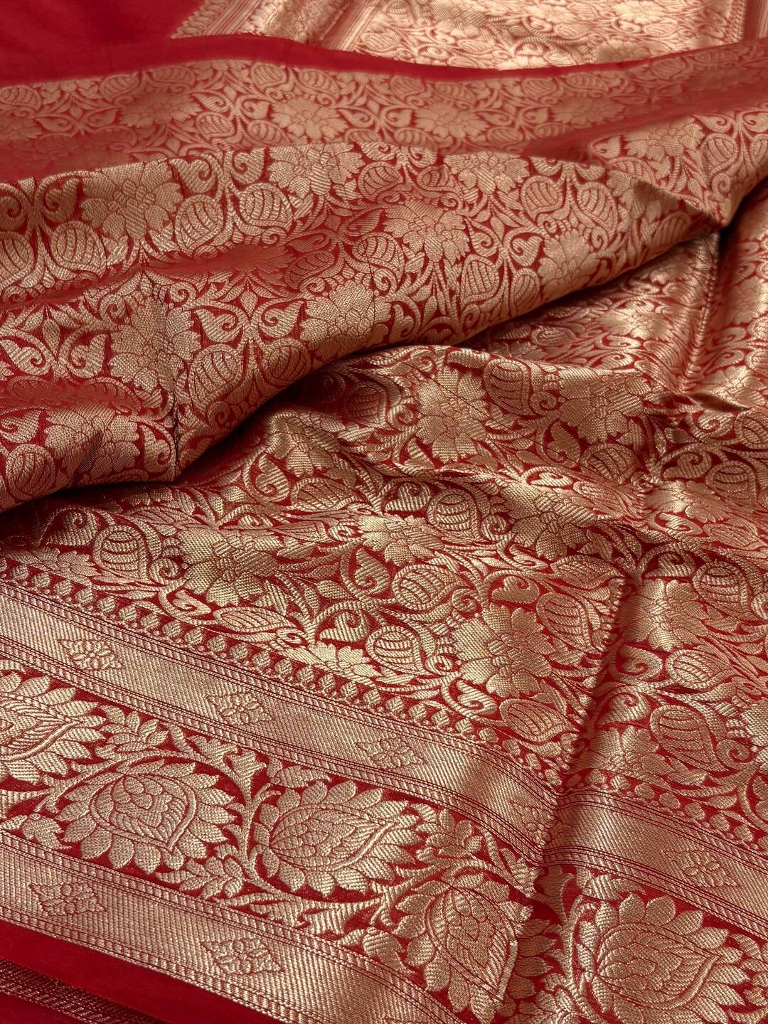 Cherry Red Soft Cotton Saree