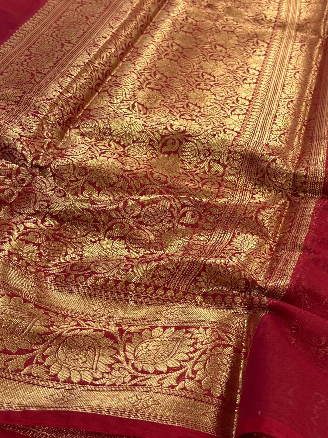 Dark Red Soft Cotton Saree
