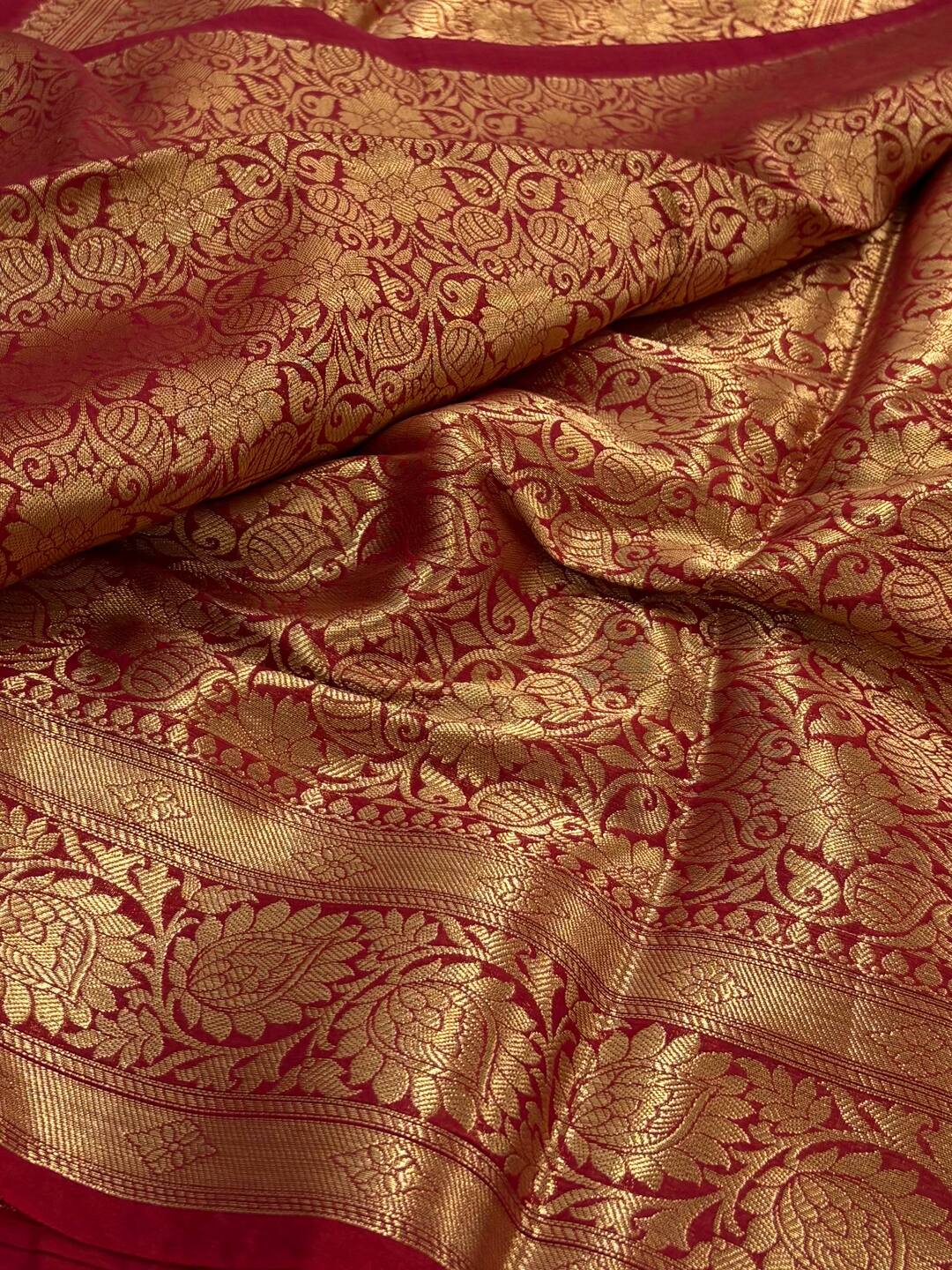 Dark Red Soft Cotton Saree