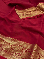 Dark Red Soft Cotton Saree