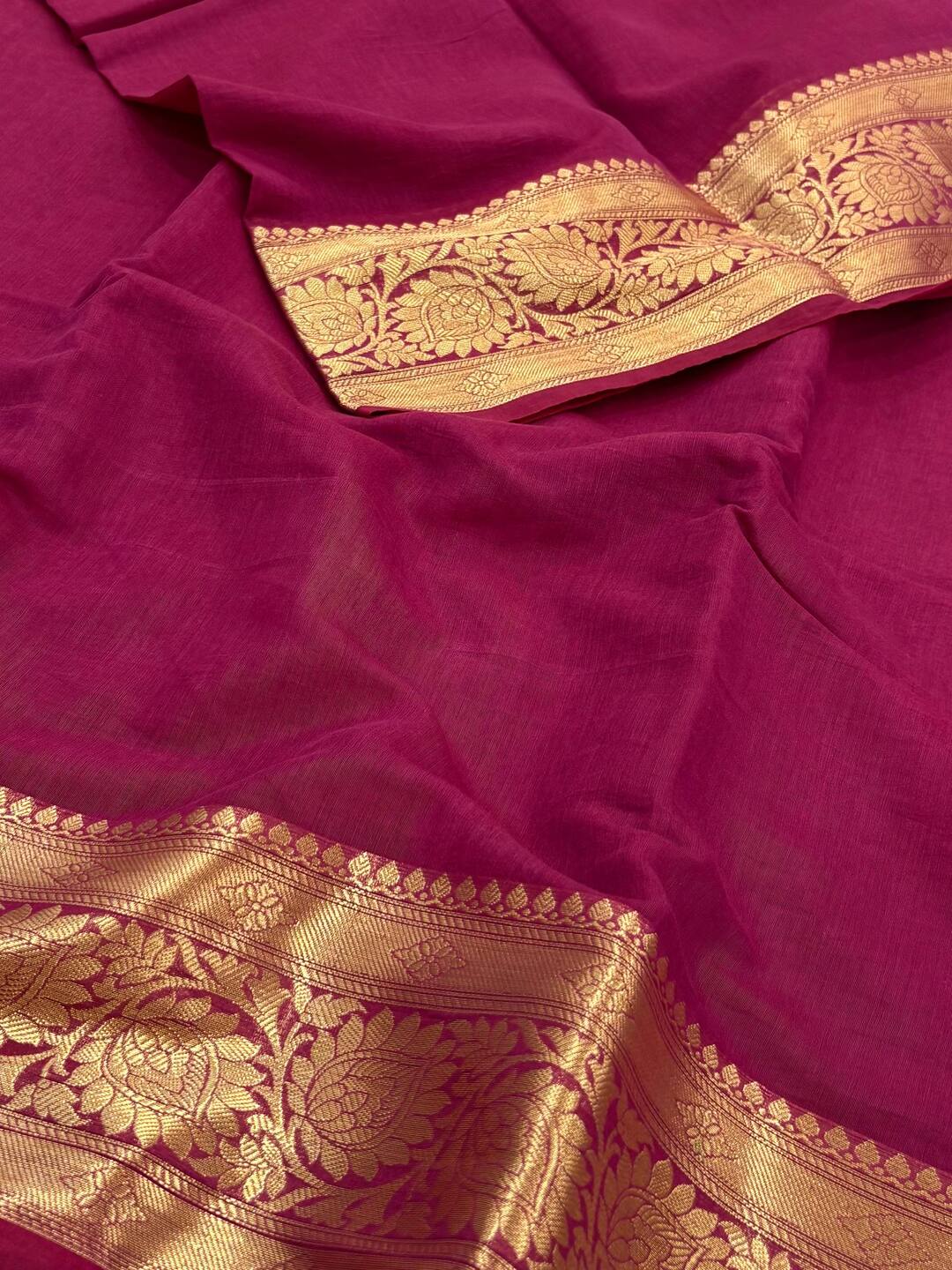 Magenta Purple Soft Cotton Saree