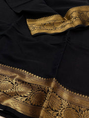 Black Gold Zari Soft Cotton Saree