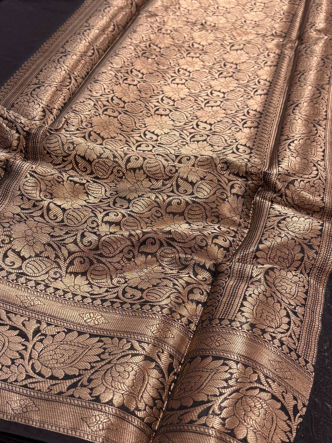 Black Copper Zari Soft Cotton Saree