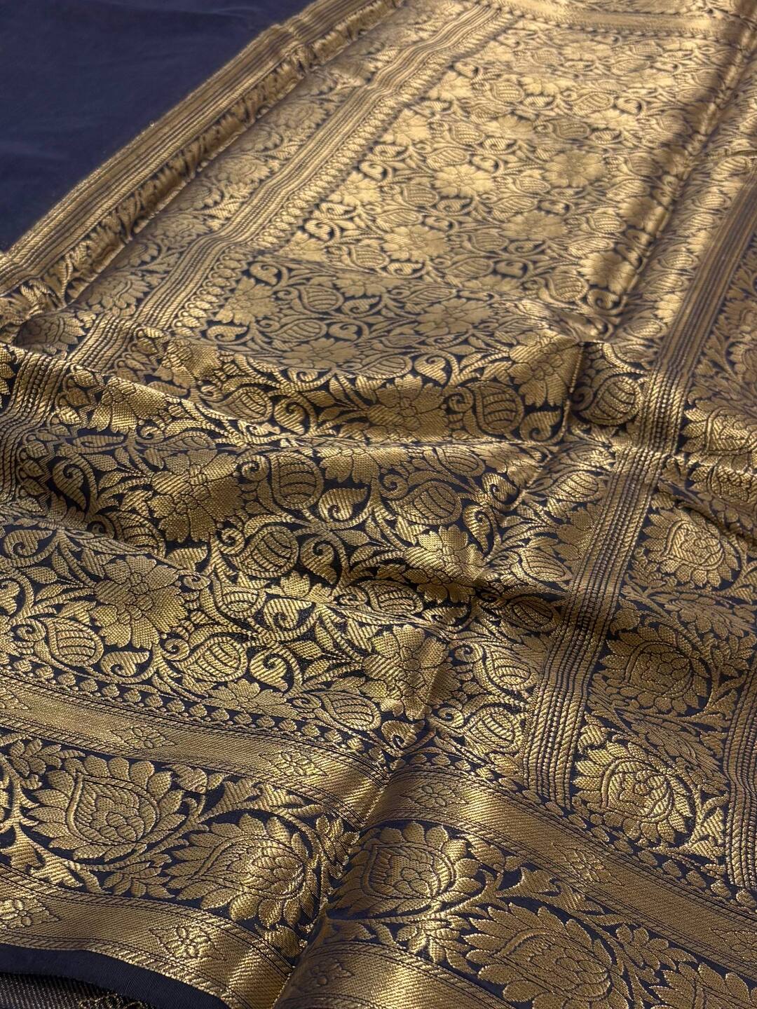 Navy Blue Soft Cotton Saree