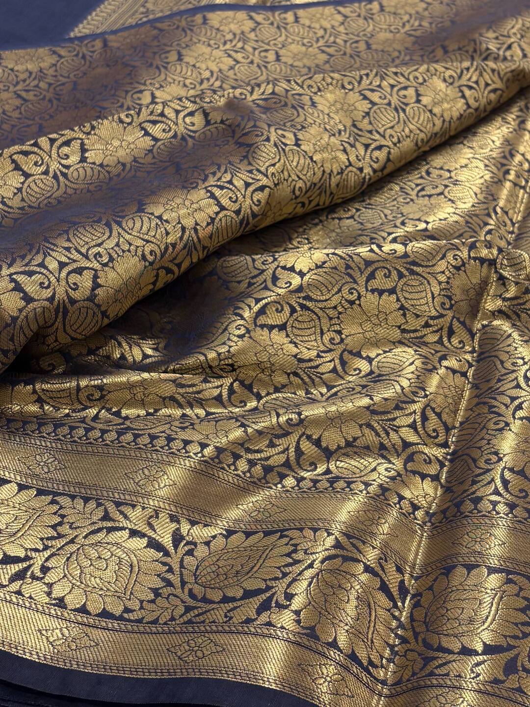 Navy Blue Soft Cotton Saree