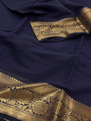 Navy Blue Soft Cotton Saree