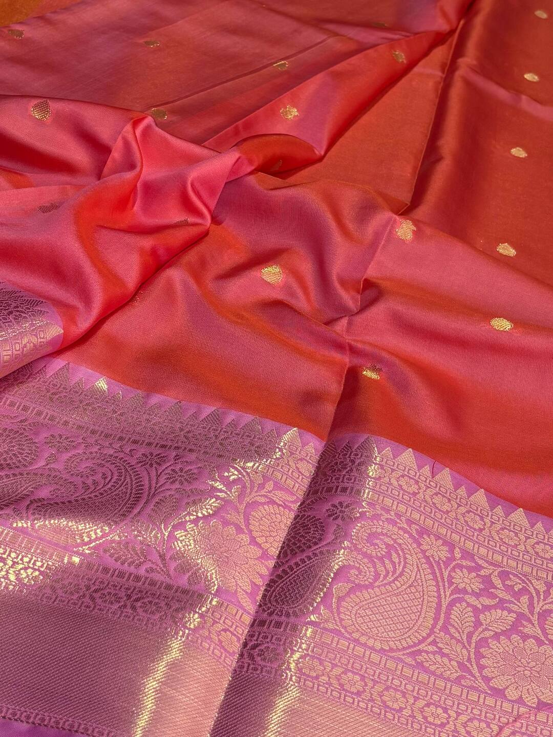 Dual Tone Purple Banaras Cotton Silk Saree