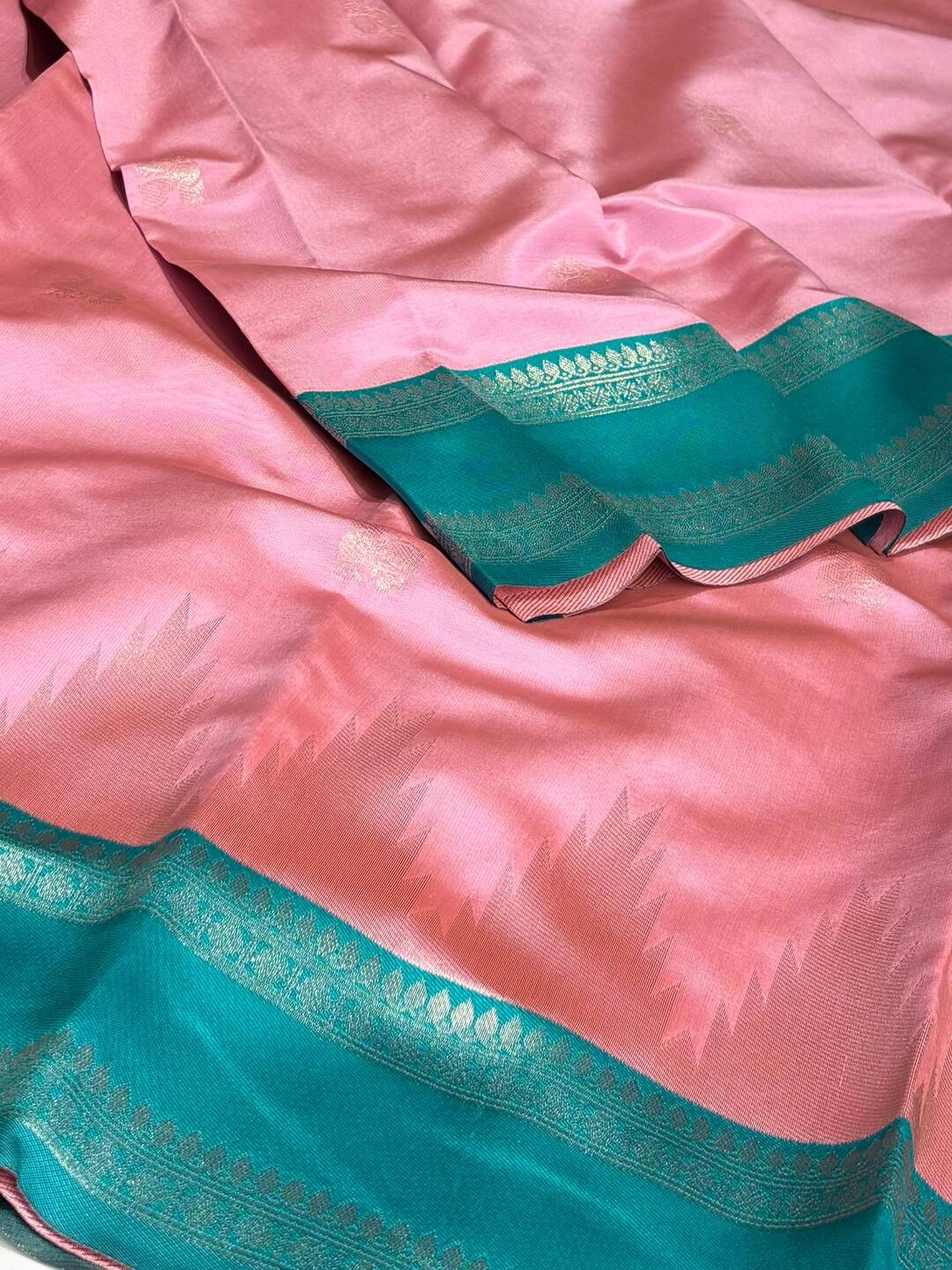 Pastel Pink Cotton Silk Saree