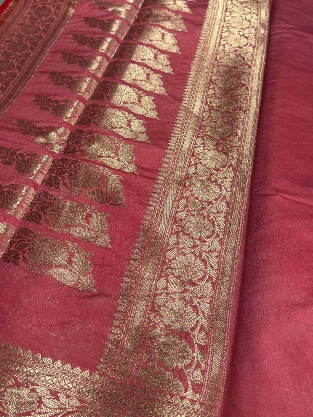 Chili Red Banaras Cotton Silk Saree