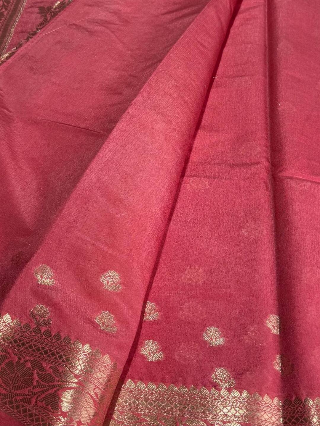 Chili Red Banaras Cotton Silk Saree