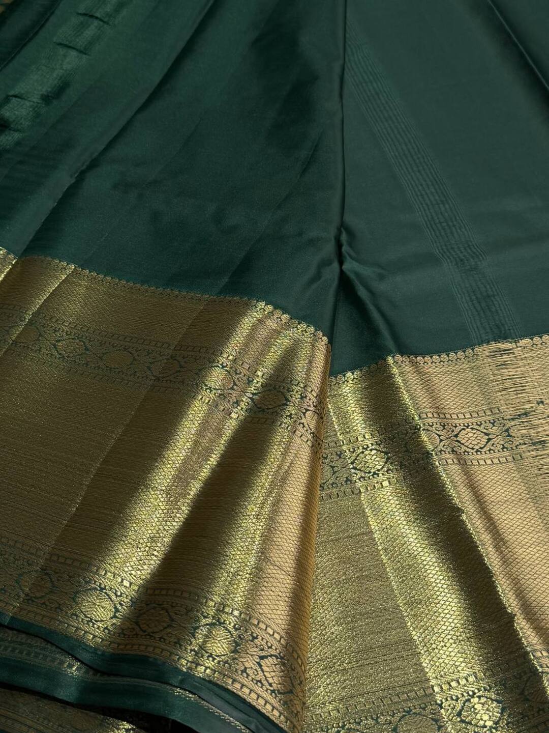Emerald Green Semi Kanchi Silk Saree