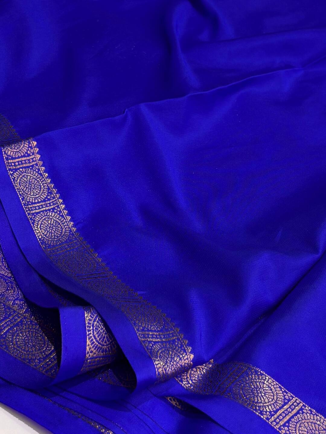 Royal Blue Semi Mysore Silk Saree