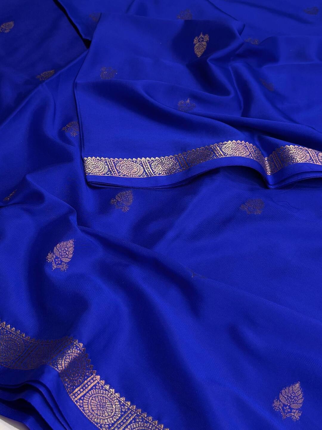 Royal Blue Semi Mysore Silk Saree