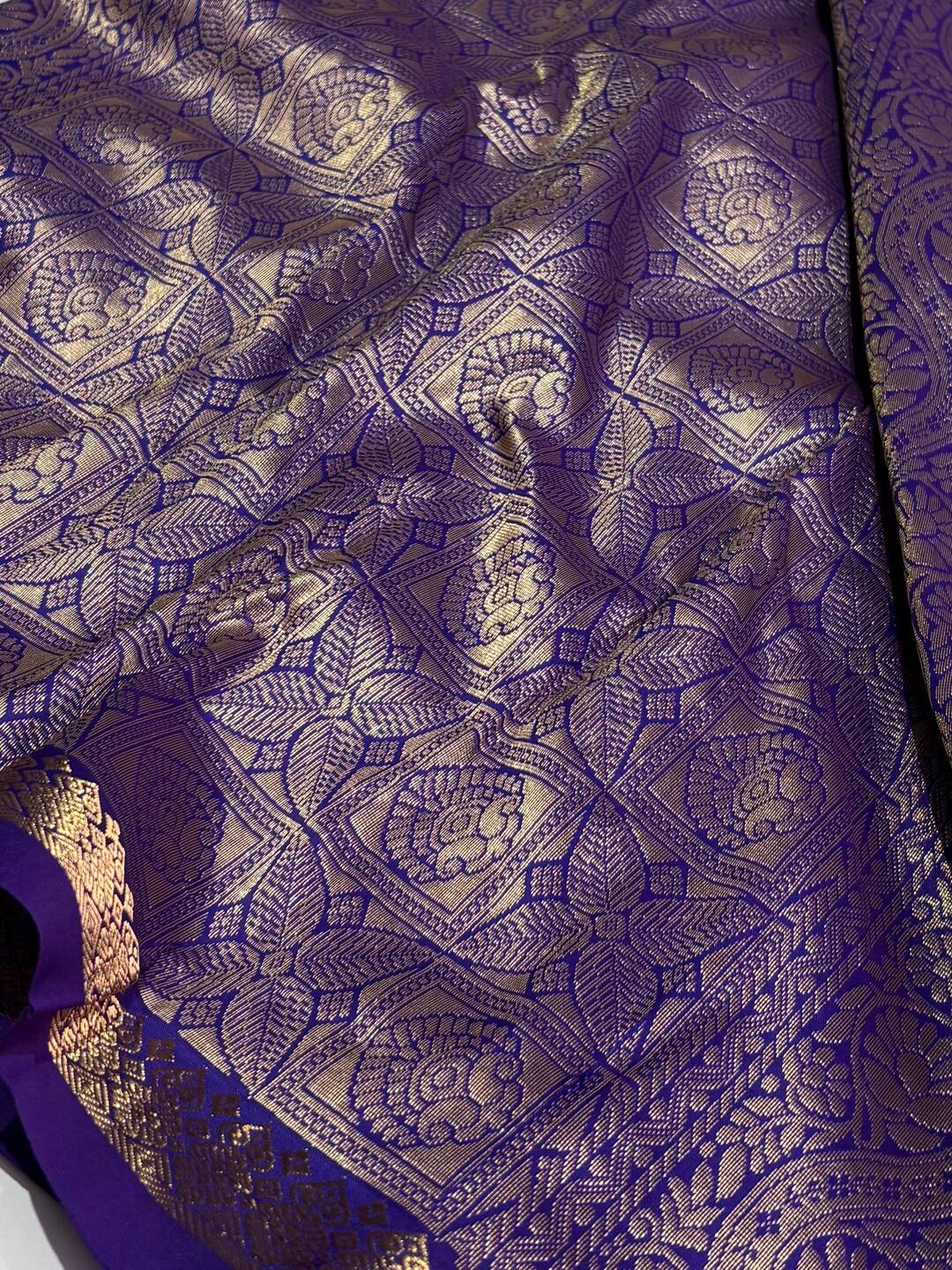 Violet Cotton Silk Saree