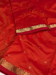 Orange Cotton Silk Saree
