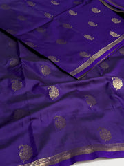 Dark Purple Cotton Silk Saree