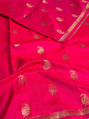 Hot Pink Cotton Silk Saree