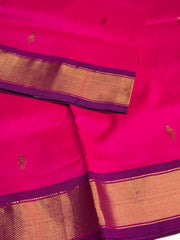 Hot Pink Silk Cotton Saree