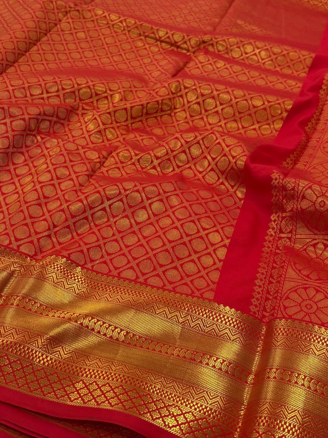 Chili Red Cotton Silk Saree