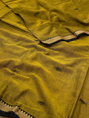 Olive Green Narayanpet Cotton Saree