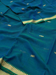 Light Peacock Blue Narayanpet Cotton Saree