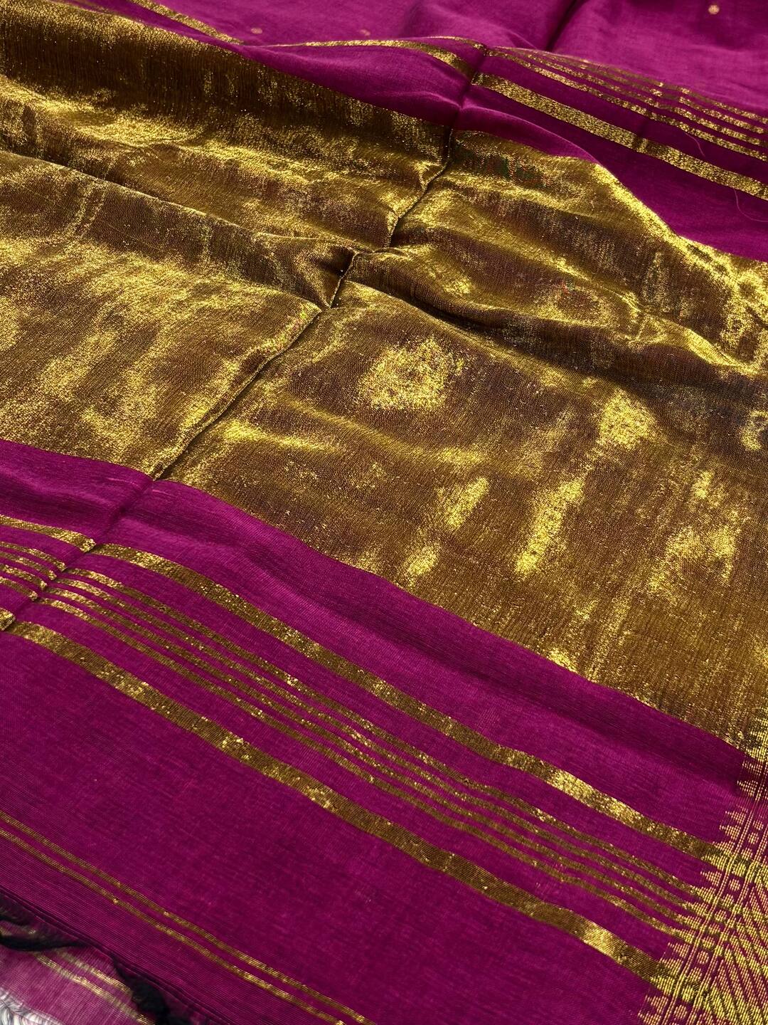 Magenta Purple Soft Cotton Saree