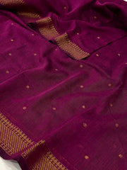 Magenta Purple Soft Cotton Saree