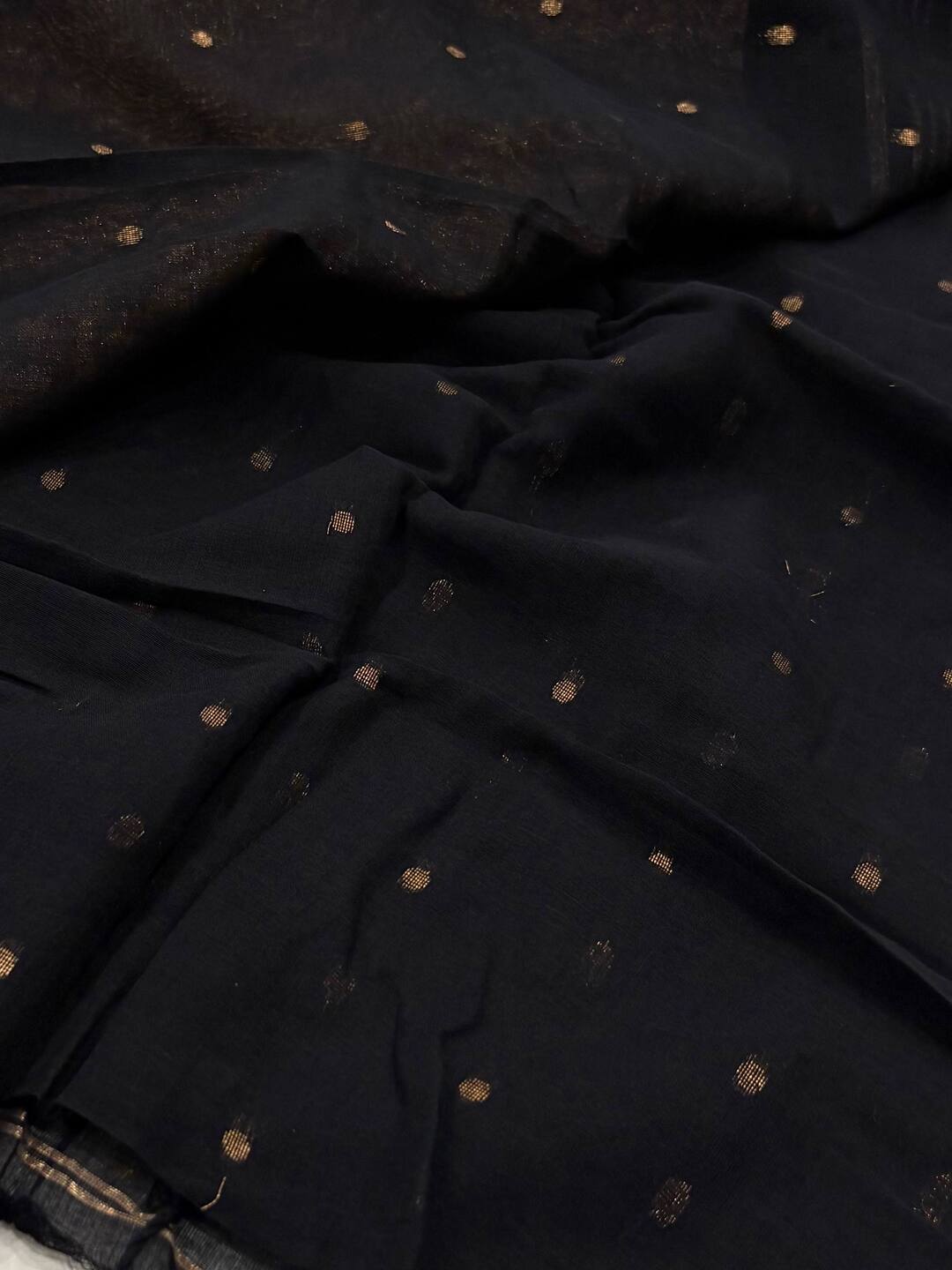 Black Soft Cotton Saree