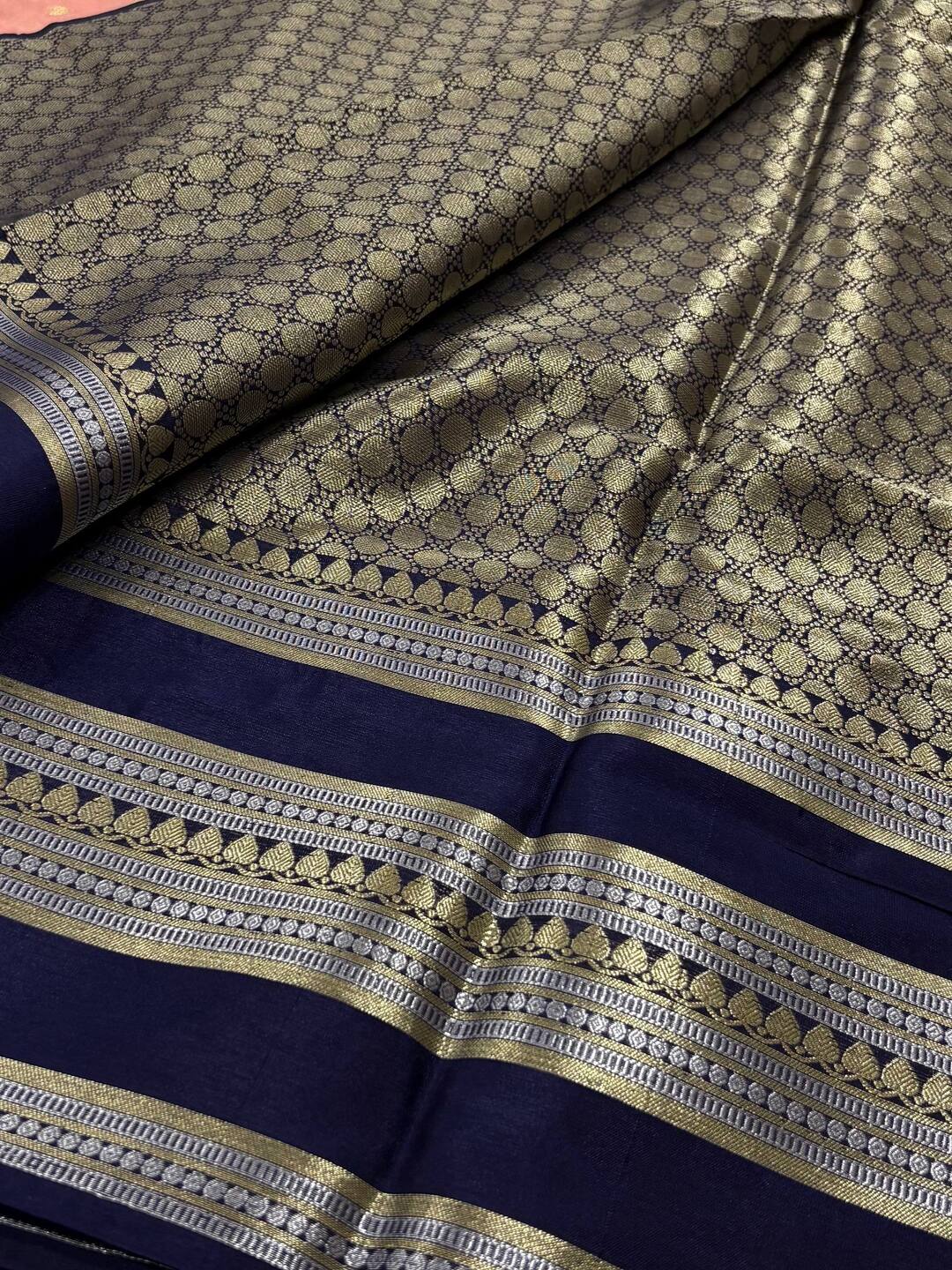 Baby Pink Banaras Cotton Silk Saree