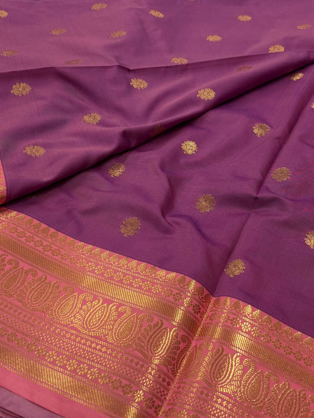 Violet Purple Banaras Cotton Silk Saree