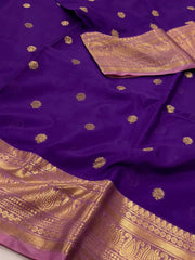 Violet Purple Banaras Cotton Silk Saree