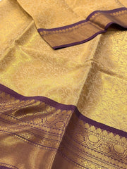 Golden Off White Tissue Banaras Cotton Silk Saree