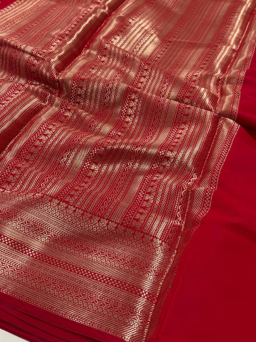 Chili Red Cotton Silk Saree