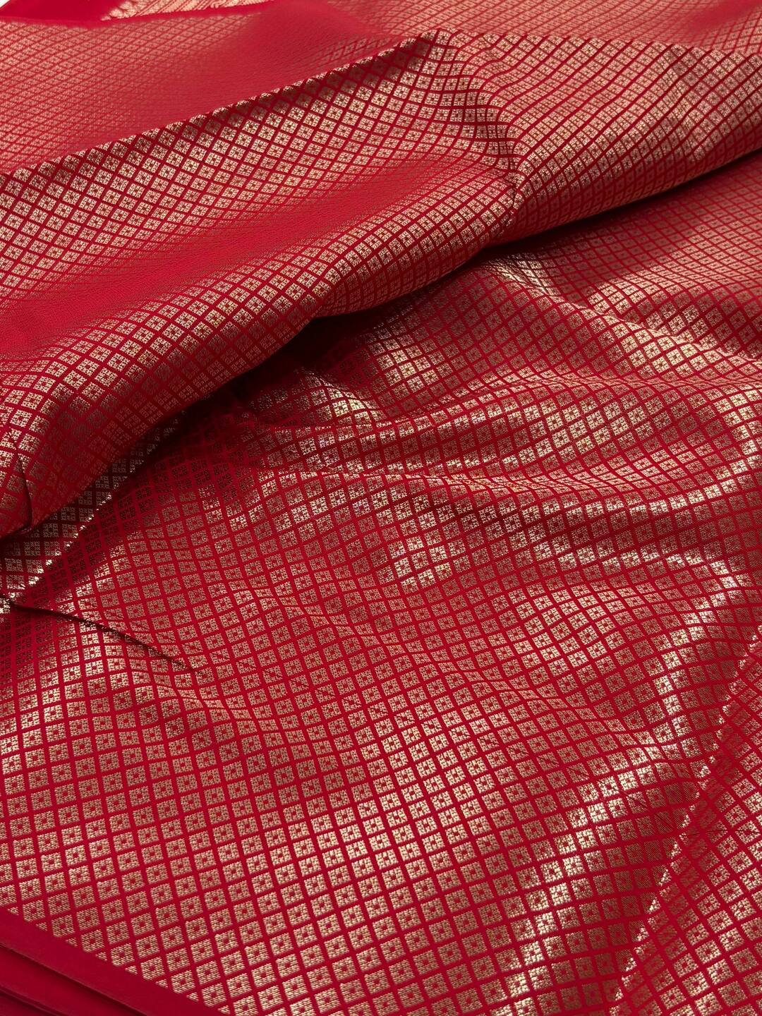 Chili Red Cotton Silk Saree