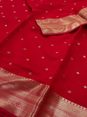 Chili Red Cotton Silk Saree