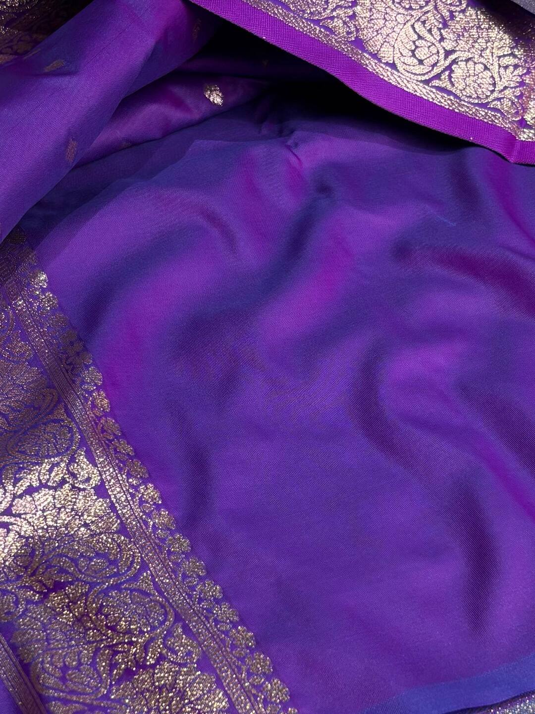 Violet Purple Cotton Silk Saree