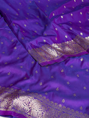 Violet Purple Cotton Silk Saree