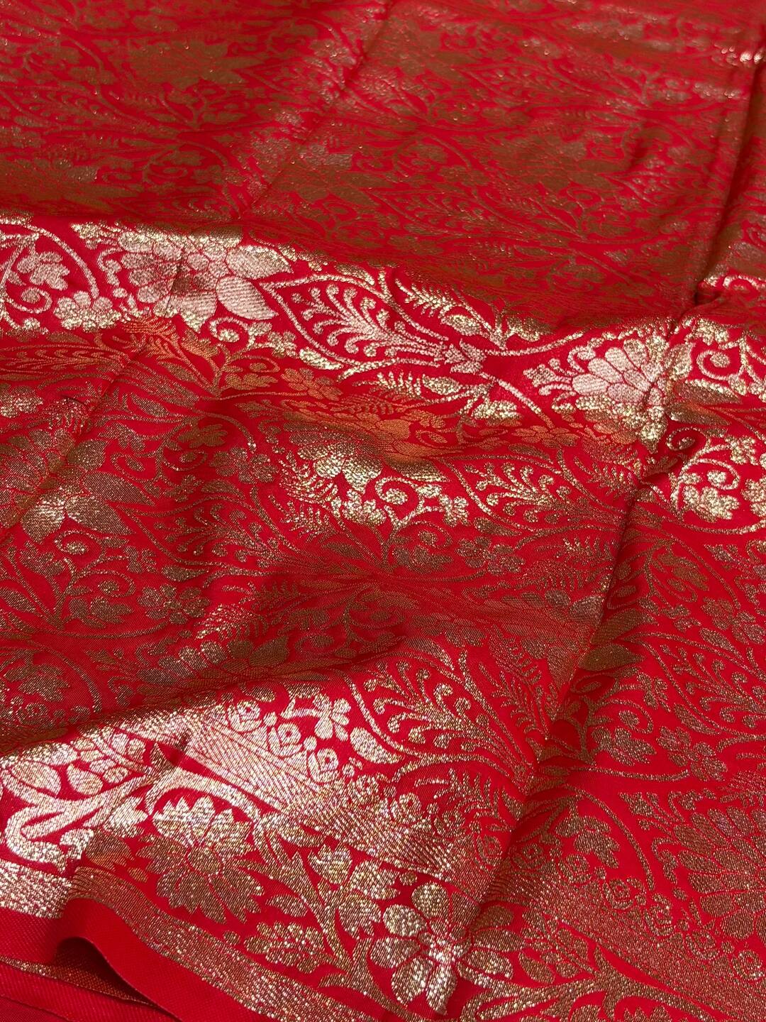Chili Red Cotton Silk Saree