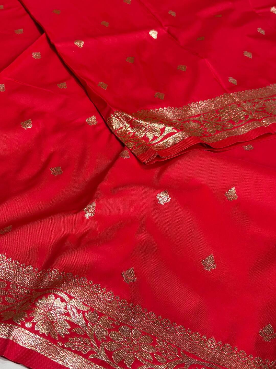 Chili Red Cotton Silk Saree