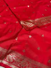 Chili Red Cotton Silk Saree