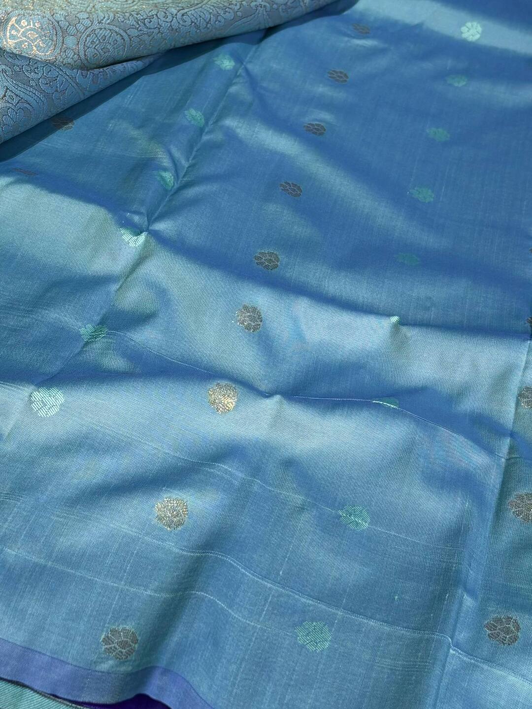 Violet  Purple Cotton Silk Saree
